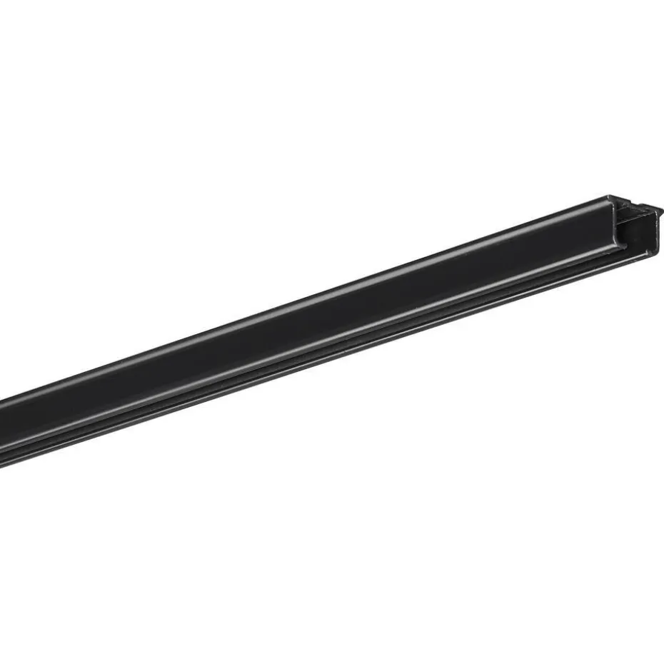 Gordijnrailset 100 cm Zwart Metaal