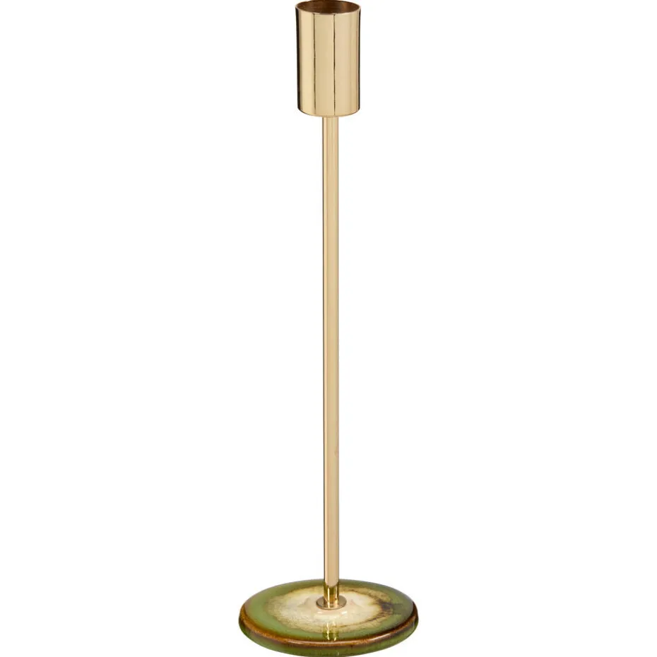 Kandelaar Oppido Goud/Groen 26 cm