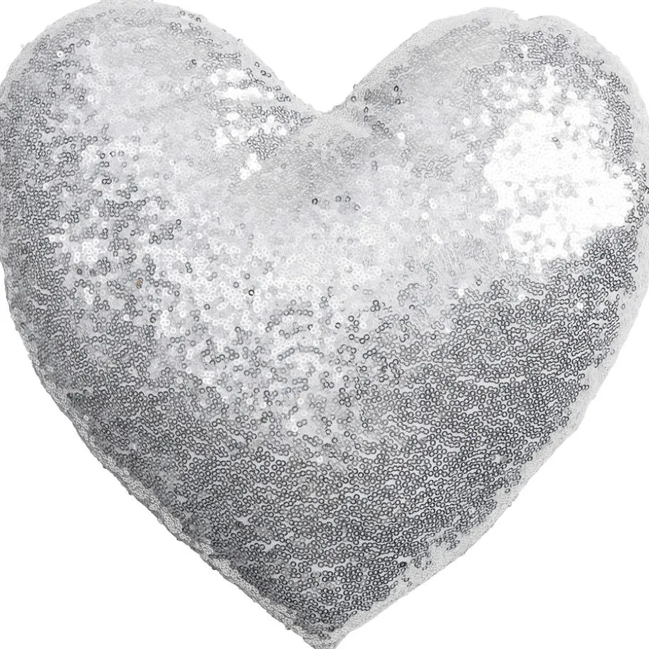 Kussen Hart Zilver 35x35 cm