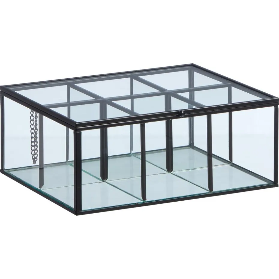 Theedoos Glas Zwart